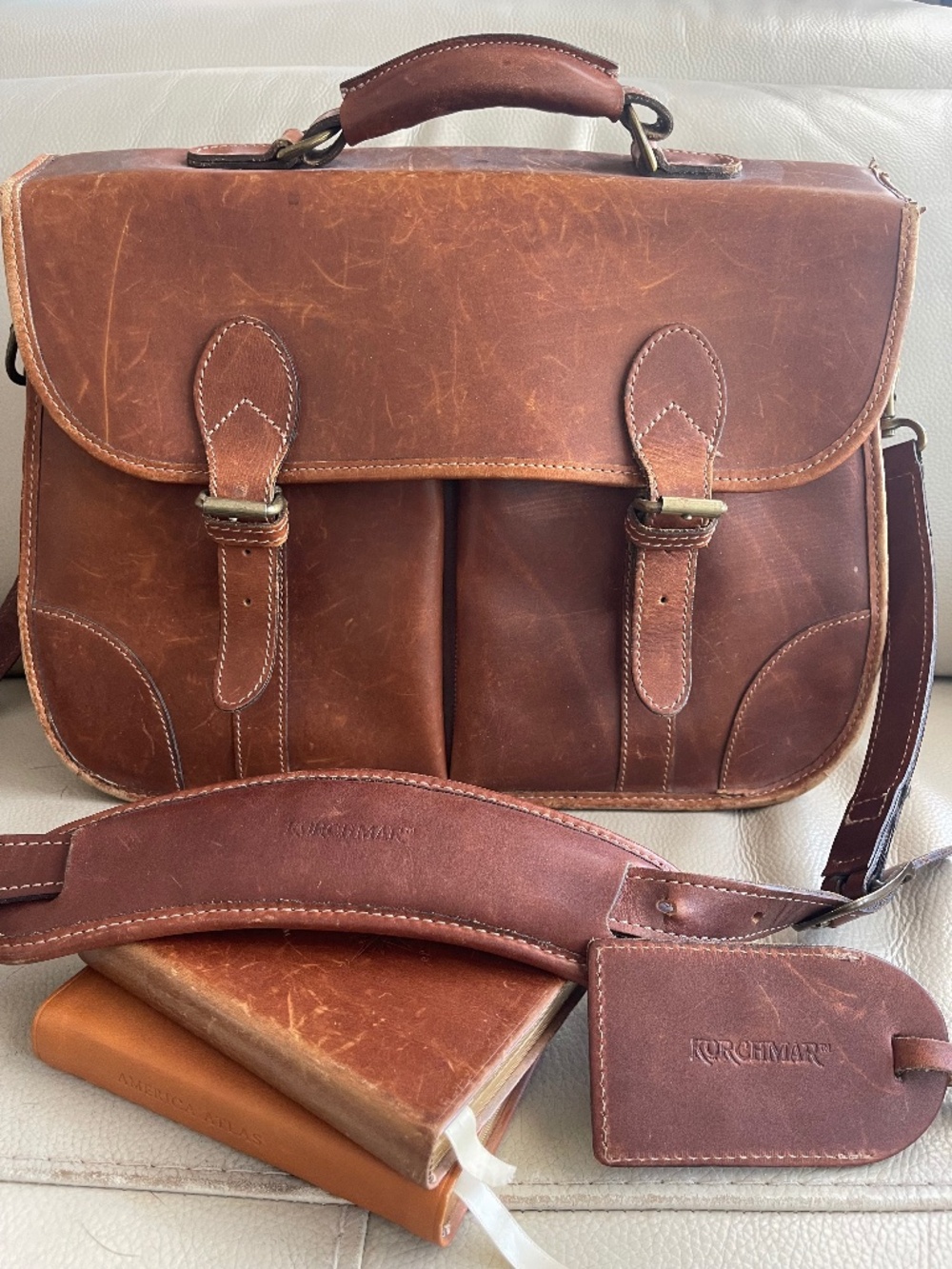 Classic Korchmar Leather Briefcase